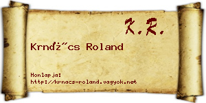 Krnács Roland névjegykártya