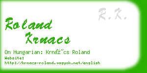 roland krnacs business card